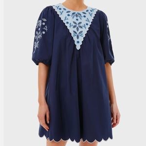 Tuckernuck Pomander Place Navy Georgie Mini Dress Sz XS